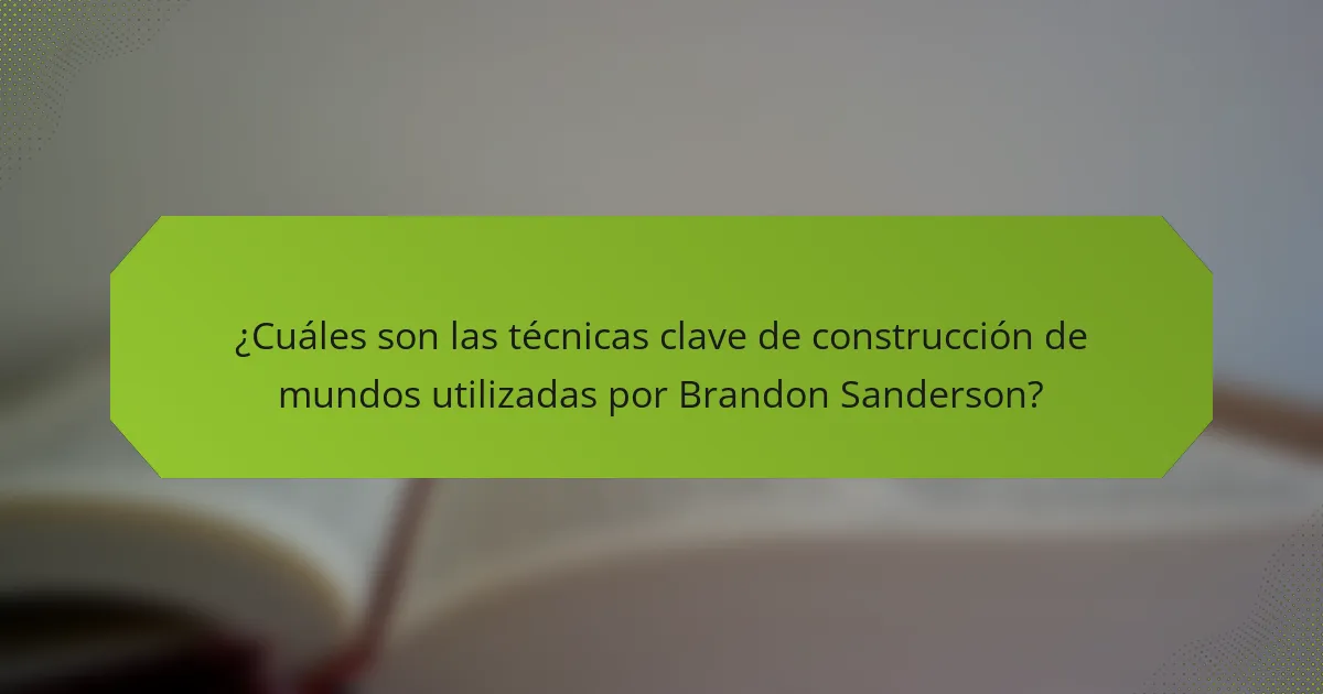 ¿Cuáles son las técnicas clave de construcción de mundos utilizadas por Brandon Sanderson?